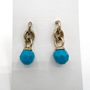 Turquoise faceted bead drop earrings